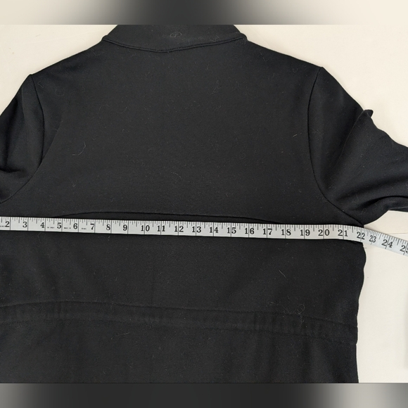 Talbot's Black Long Zip Up Fleece Lined Jacket With Draw String Large [133] - Picture 3 of 12